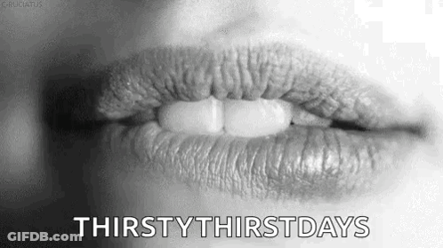 Black And White Woman's Lips Thirsty Thirsty Days GIF