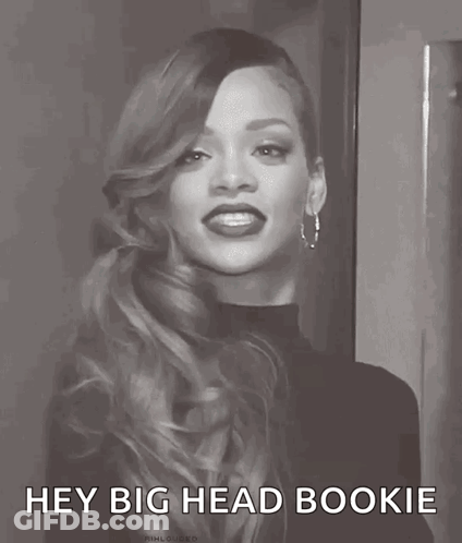 Black And White Woman Saying Hey Big Head Bookie GIF