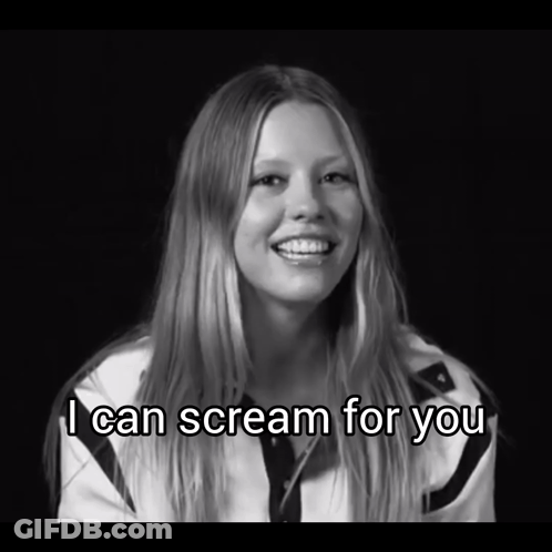Black And White Woman Saying I Can Scream For You GIF