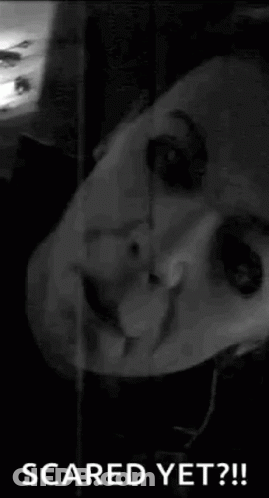 Black And White Woman Scary Face Scared Yet GIF