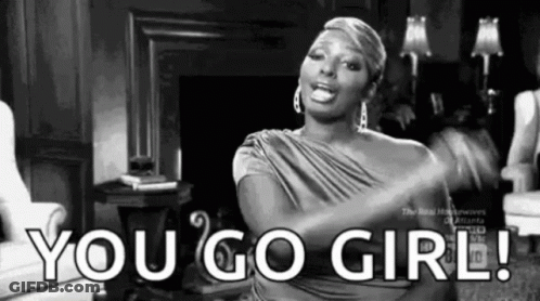 Black And White Woman Sitting In Living Room You Go Girl GIF