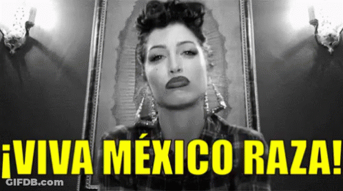 Black And White Woman Viva Mexico Raza GIF