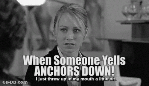 Black And White Woman When Someone Yells Anchors Down GIF