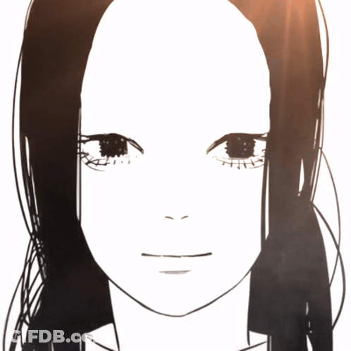 Black And White Woman With Long Black Hair GIF