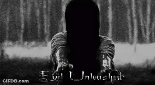 Black And White Woman With Long Hair Evil Unleashed GIF