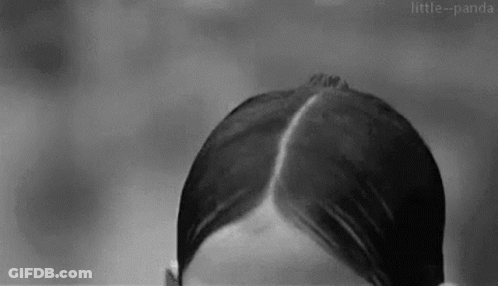 Black And White Woman With Long Hair GIF