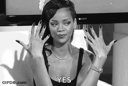 Black And White Woman With Long Nails Saying Yes GIF