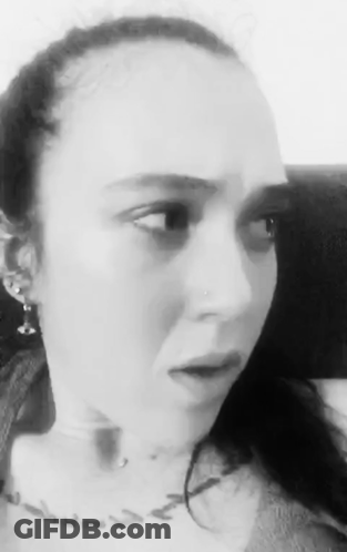 Black And White Woman With Neck Tattoo GIF