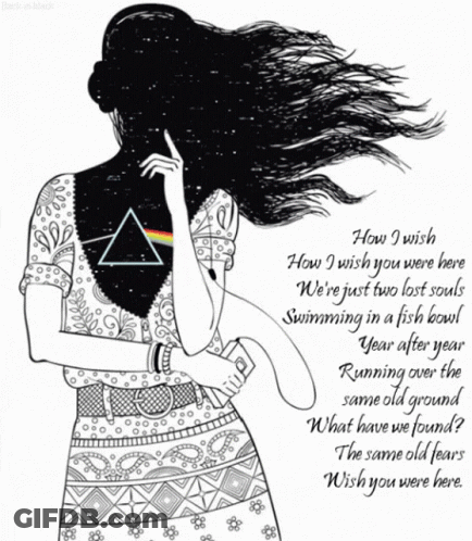 Black And White Woman With Rainbow Hair GIF
