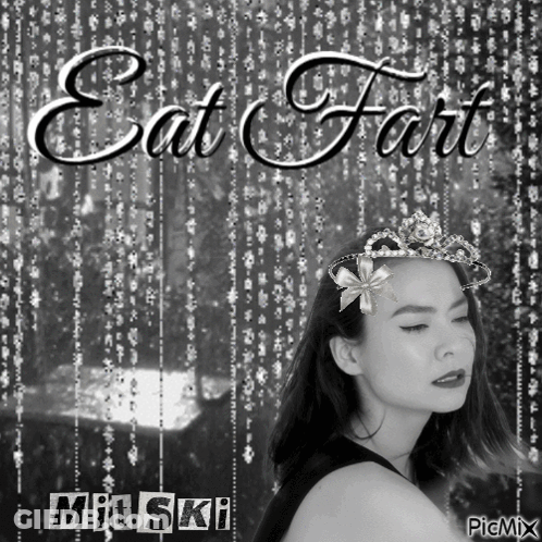 Black And White Woman With Tiara 'Eat Fart GIF