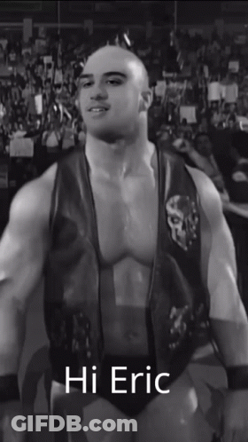 Black And White Wrestler With Hi Eric GIF