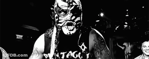 Black And White Wrestler With Mask GIF