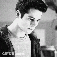 Black And White Young Man In Plaid Jacket GIF