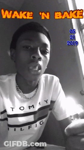 Black And White Young Man Tommy Hilfiger T-Shirt GIF