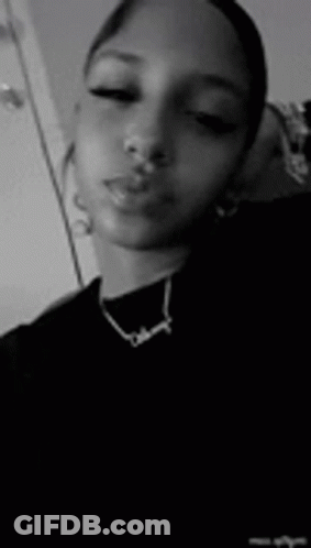 Black And White Young Woman With Necklace GIF