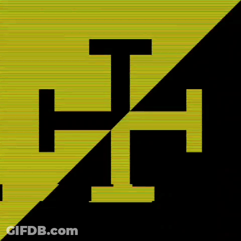 Black And Yellow Cross On Background GIF