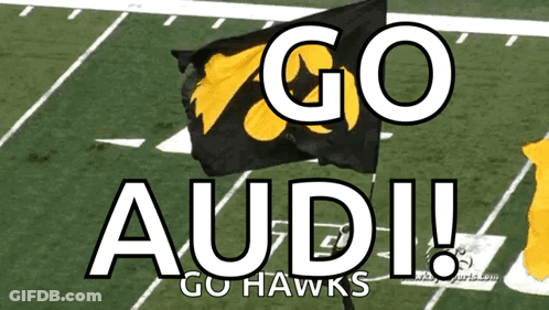 Black And Yellow Flag Go Audi Go Hawks GIF