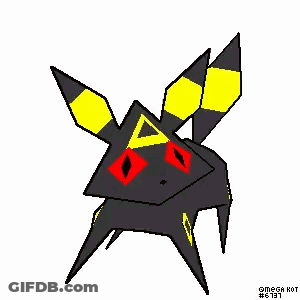 Black And Yellow Pokemon With Red Eyes And Yellow Wings GIF