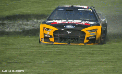 Black And Yellow Race Car Saying Truck Center GIF