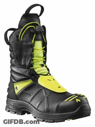 Black And Yellow Safety Boots Haix GIF