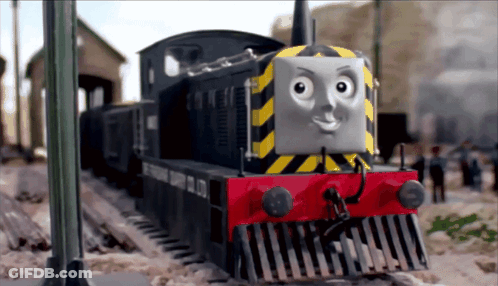 Black And Yellow Train With Cargo GIF