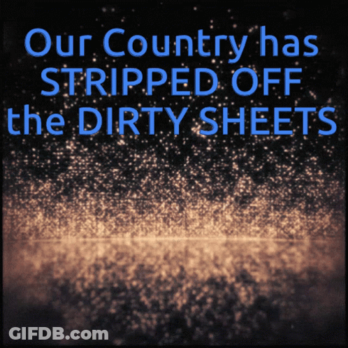 Black Background Blue Text Our Country Stripped Off Dirty Sheets GIF