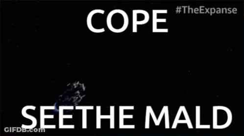 Black Background Cope Seethe Mald GIF