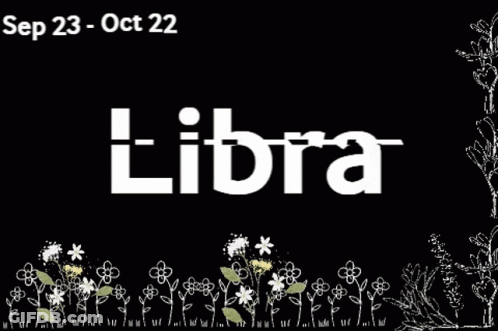 Black Background Flowers Libra GIF