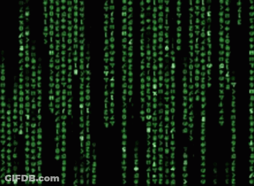 Black Background Green Numbers And Letters GIF