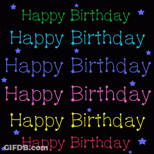 Black Background Happy Birthday GIF