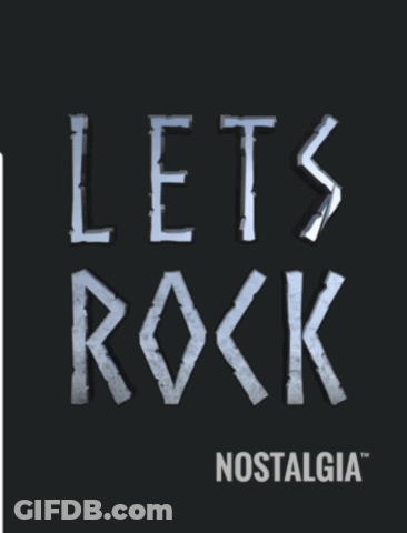 Black Background Let's Rock Nostalgia GIF
