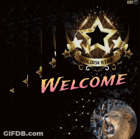 Black Background Lion Welcome GIF