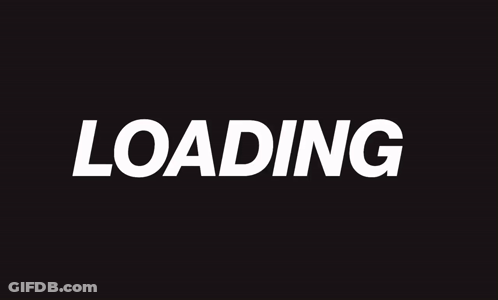 Black Background Loading White Text GIF