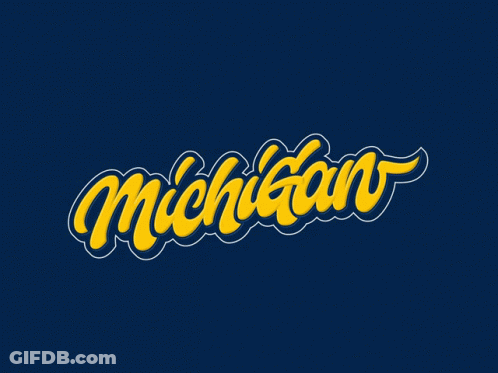 Black Background Michigan In White GIF