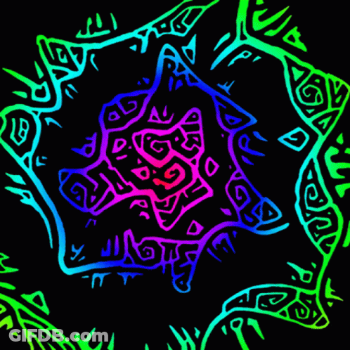 Black Background Rainbow Colored Design Letter A GIF