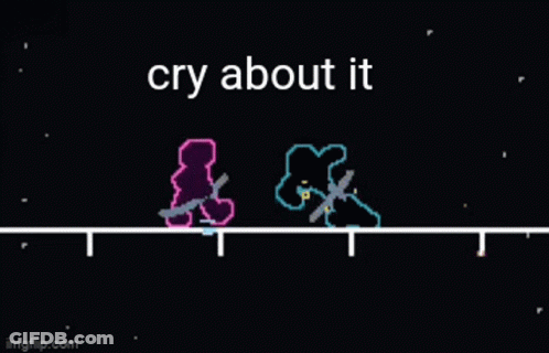 Black Background Saying Cry About It GIF