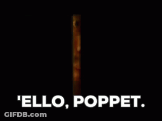 Black Background Saying Ello Poppet GIF