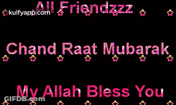 Black Background Stars Chand Raat Mubarak GIF