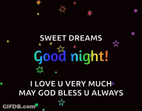 Black Background Stars Sweet Dreams Good Night GIF