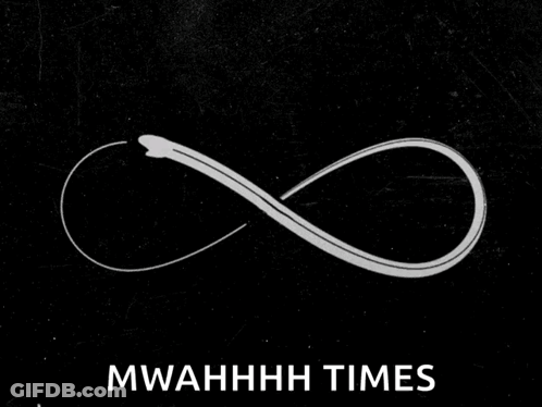 Black Background White Infinity Symbol Mwahhhh Times GIF