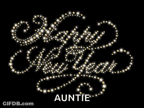 Black Background With Auntie In White GIF
