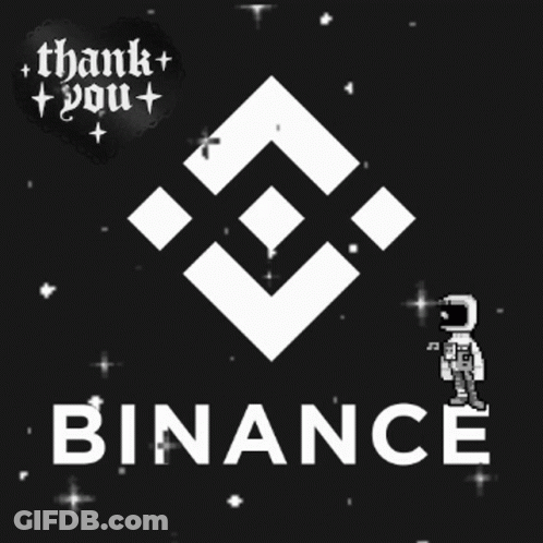 Black Background With Binance Logo And Thank You GIF
