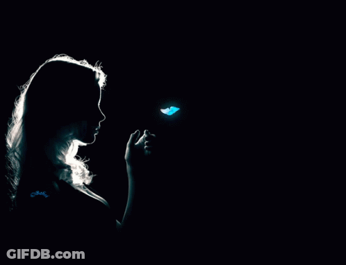 Black Background With Blue Butterflies And Diamonds GIF