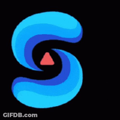 Black Background With Blue Swirls And Red Triangle GIF