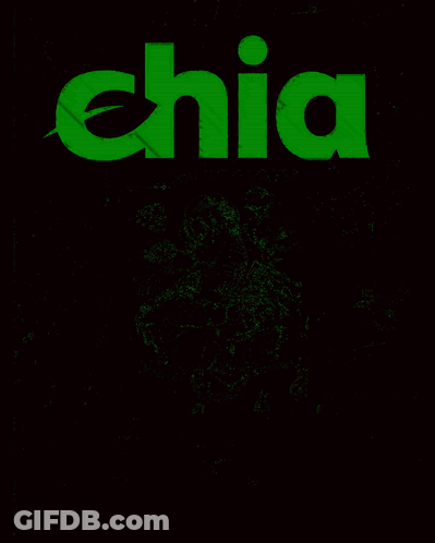 Black Background With Chia In Green Letters GIF