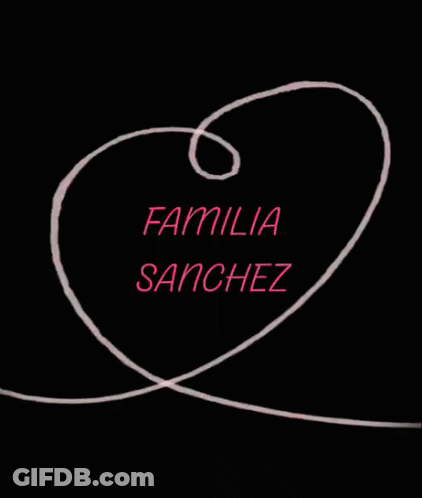 Black Background With Familia Sanchez In Pink GIF