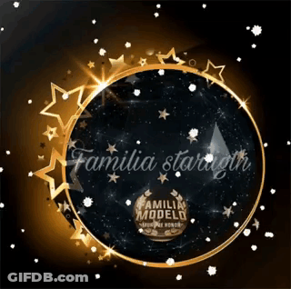 Black Background With Gold Stars Familia Modelo GIF