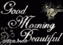 Black Background With Good Morning Beautiful GIF