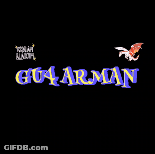 Black Background With Gua Arman And Dragon GIF