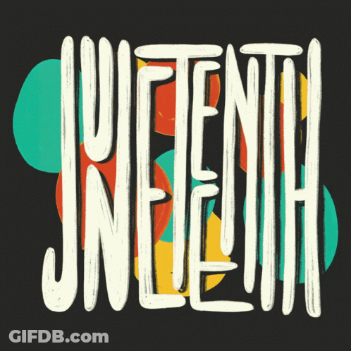 Black Background With Juneteenth Text GIF